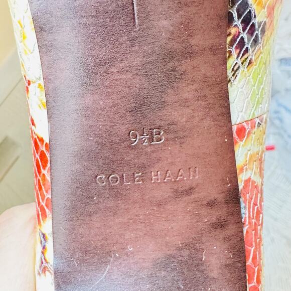 Cole Haan Shoes Womens 9.5 Multicolor Floral Leather Stiletto Pumps Pointed Toe - Picture 9 of 10
